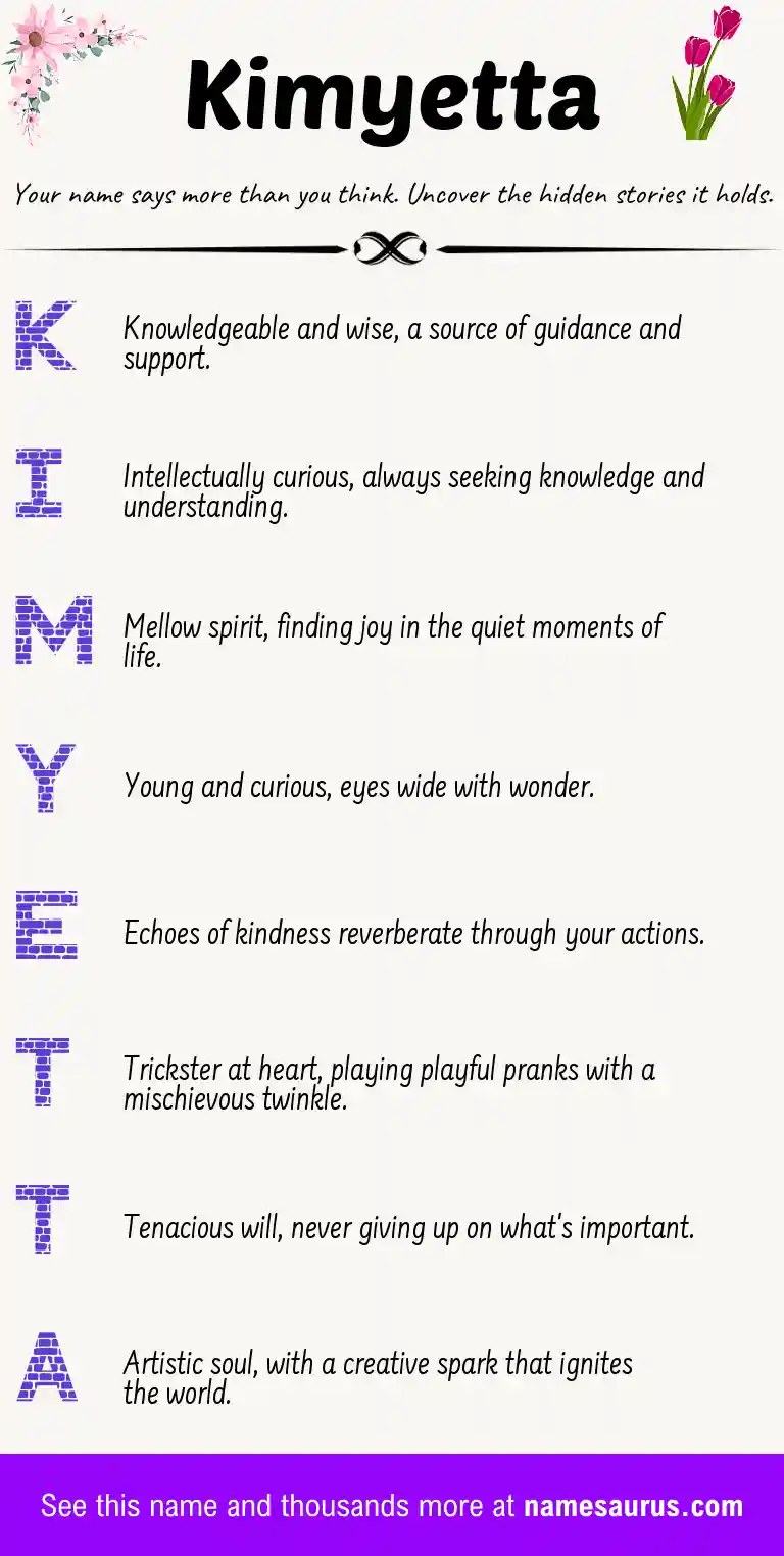 Acrostic poem about Kimyetta.