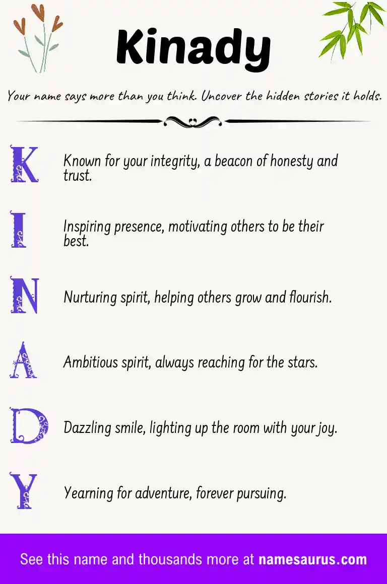 Acrostic poem about Kinady.