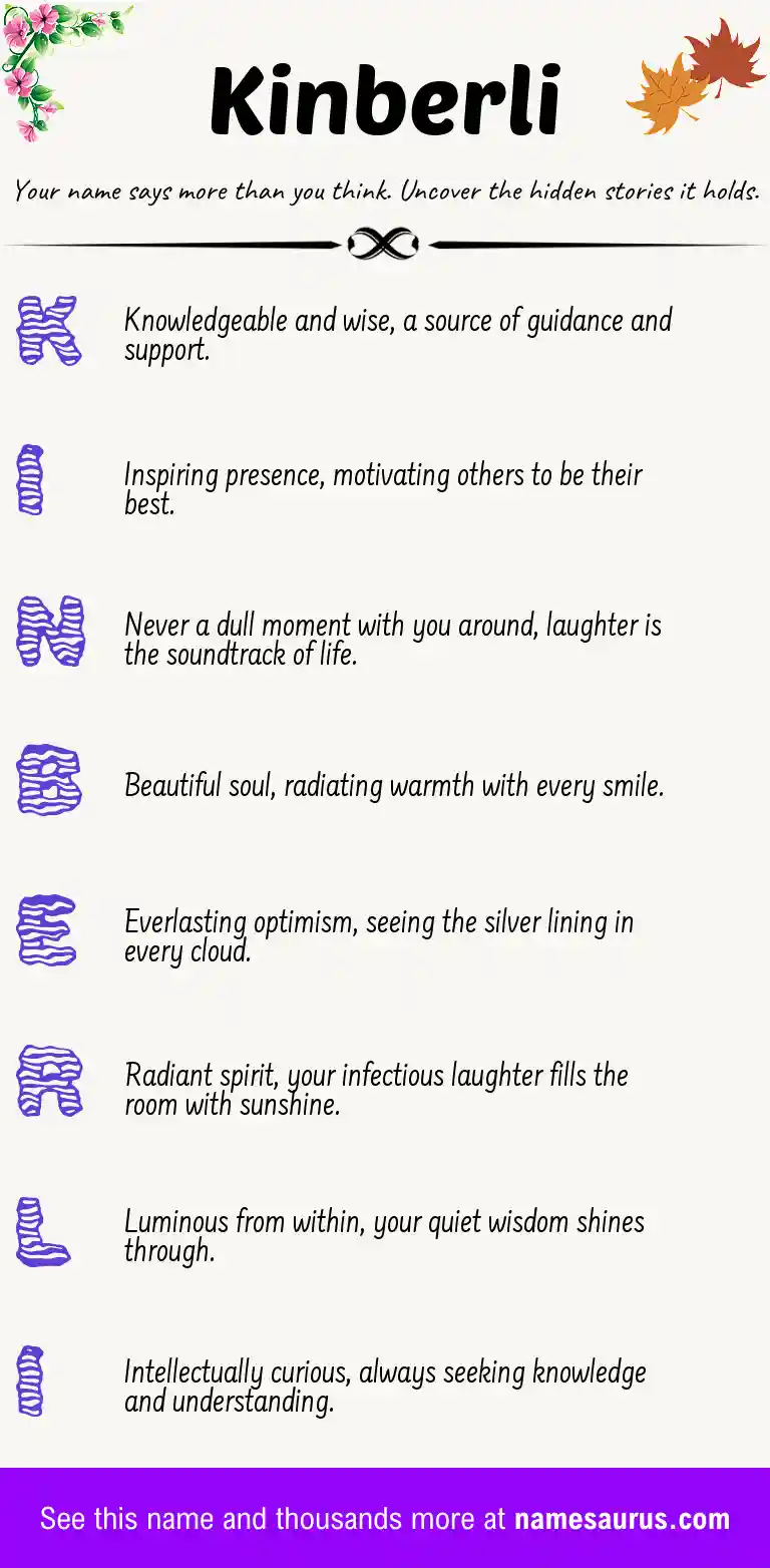 Acrostic poem about Kinberli.