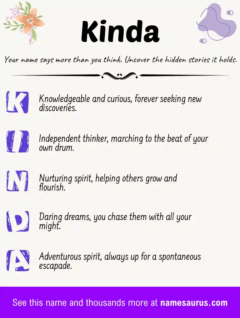 Acrostic poem about Kinda.