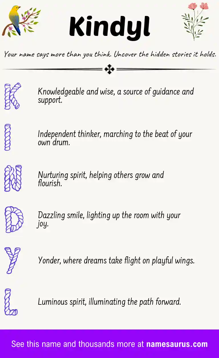 Acrostic poem about Kindyl.