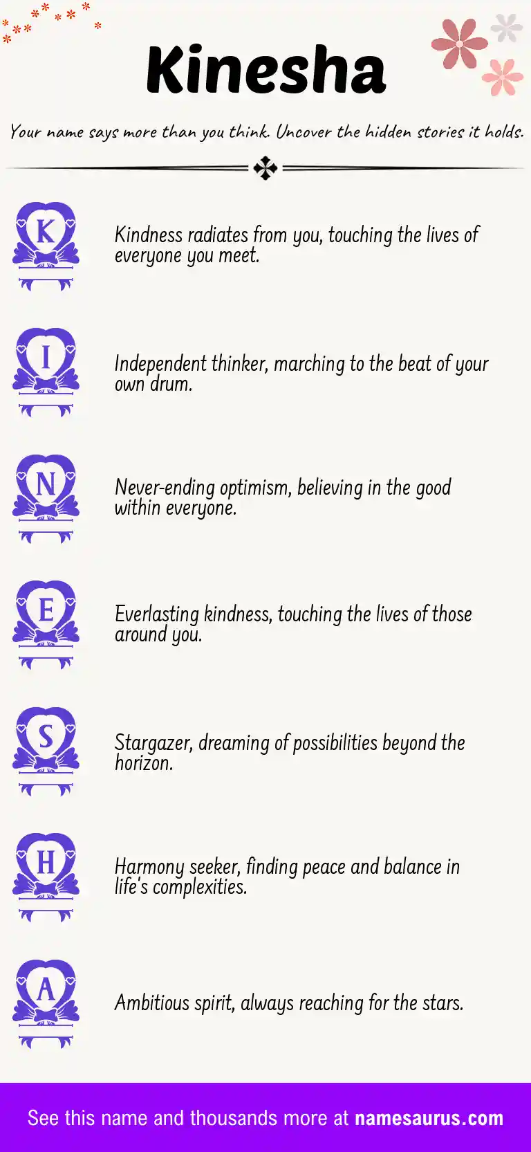 Acrostic poem about Kinesha.
