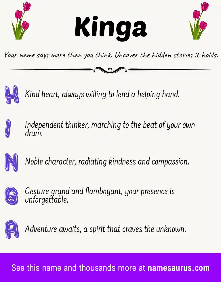 Acrostic poem about Kinga.