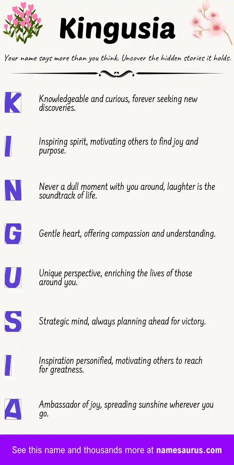 Acrostic poem about Kingusia.