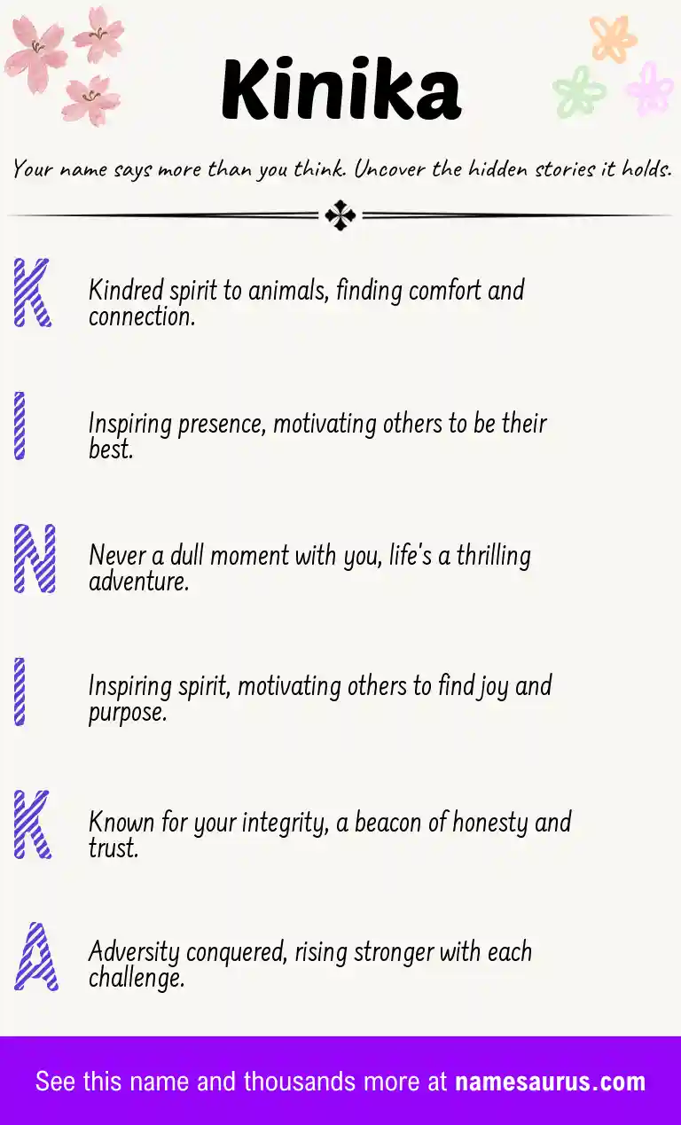 Acrostic poem about Kinika.