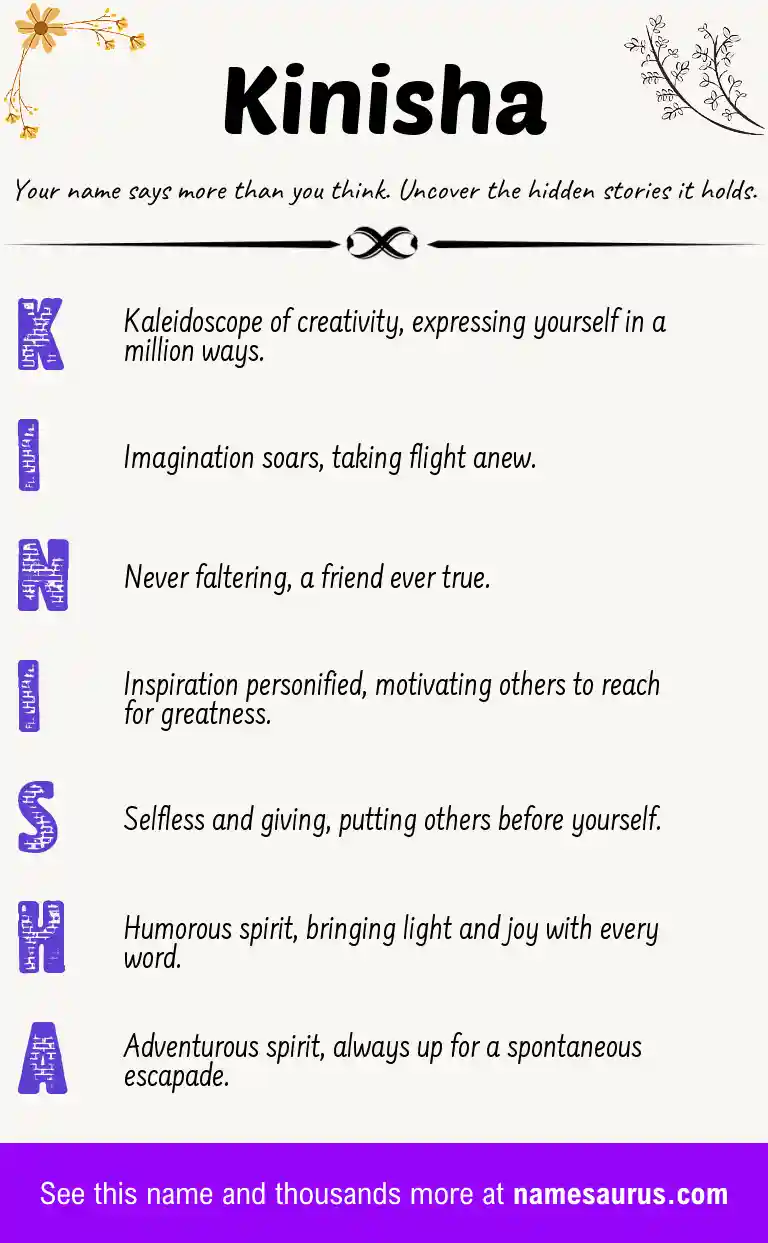 Acrostic poem about Kinisha.
