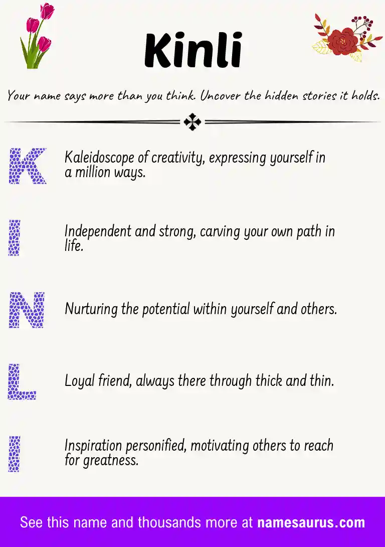 Acrostic poem about Kinli.