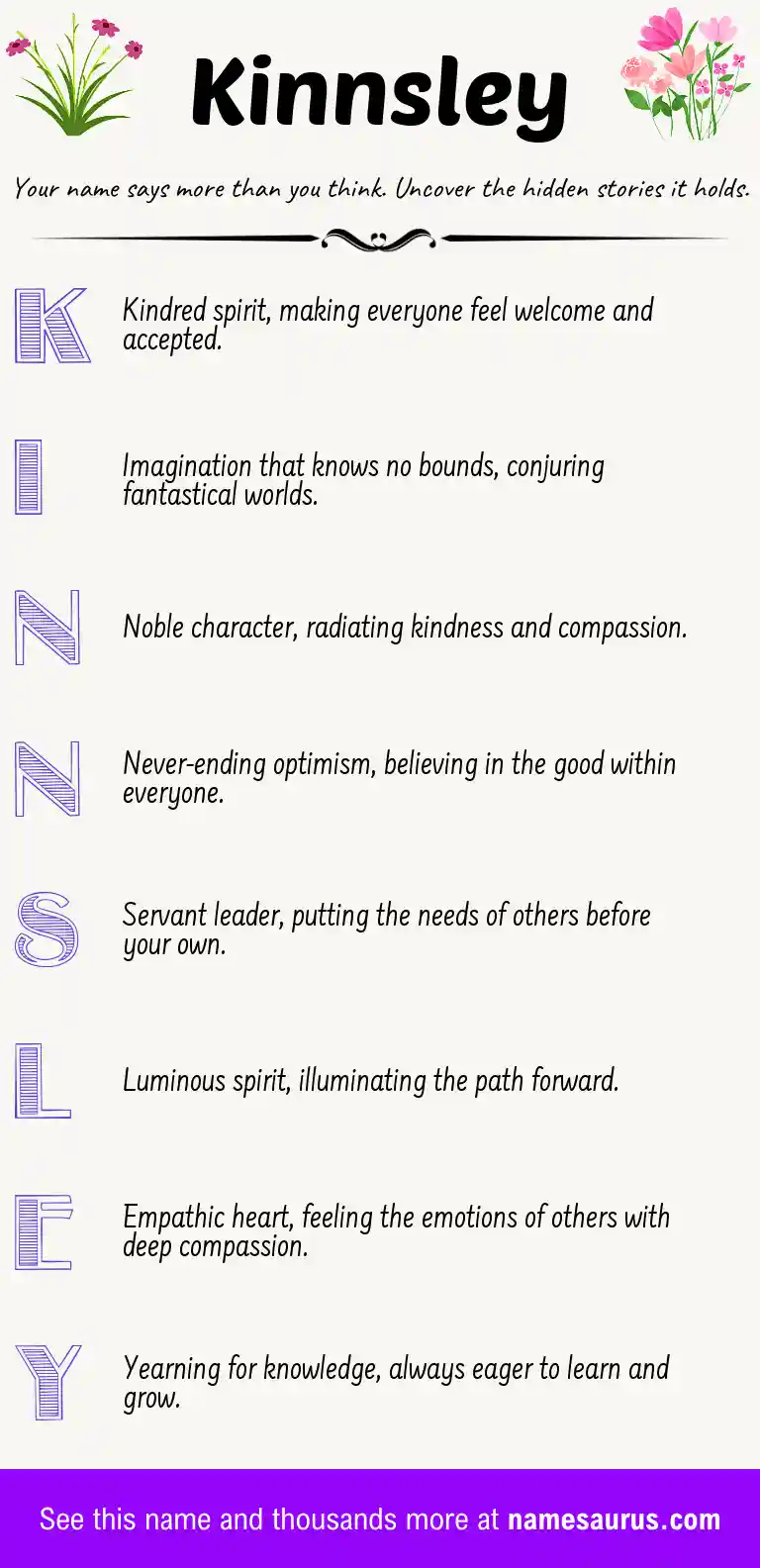 Acrostic poem about Kinnsley.