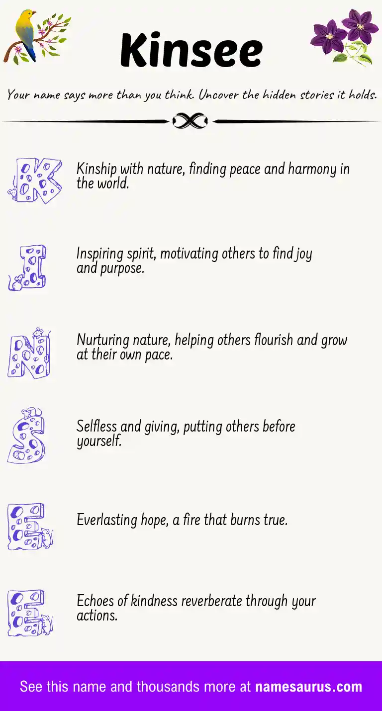 Acrostic poem about Kinsee.