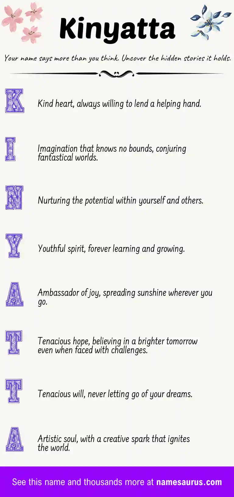 Acrostic poem about Kinyatta.