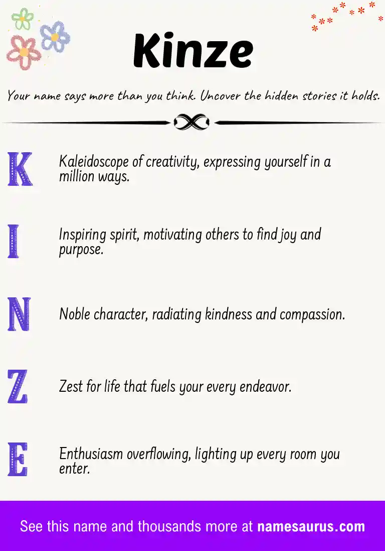 Acrostic poem about Kinze.