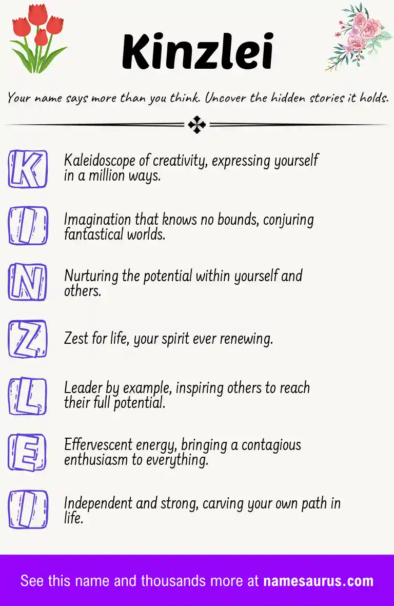 Acrostic poem about Kinzlei.