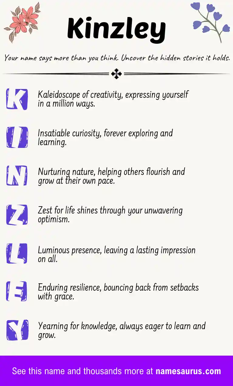 Acrostic poem about Kinzley.