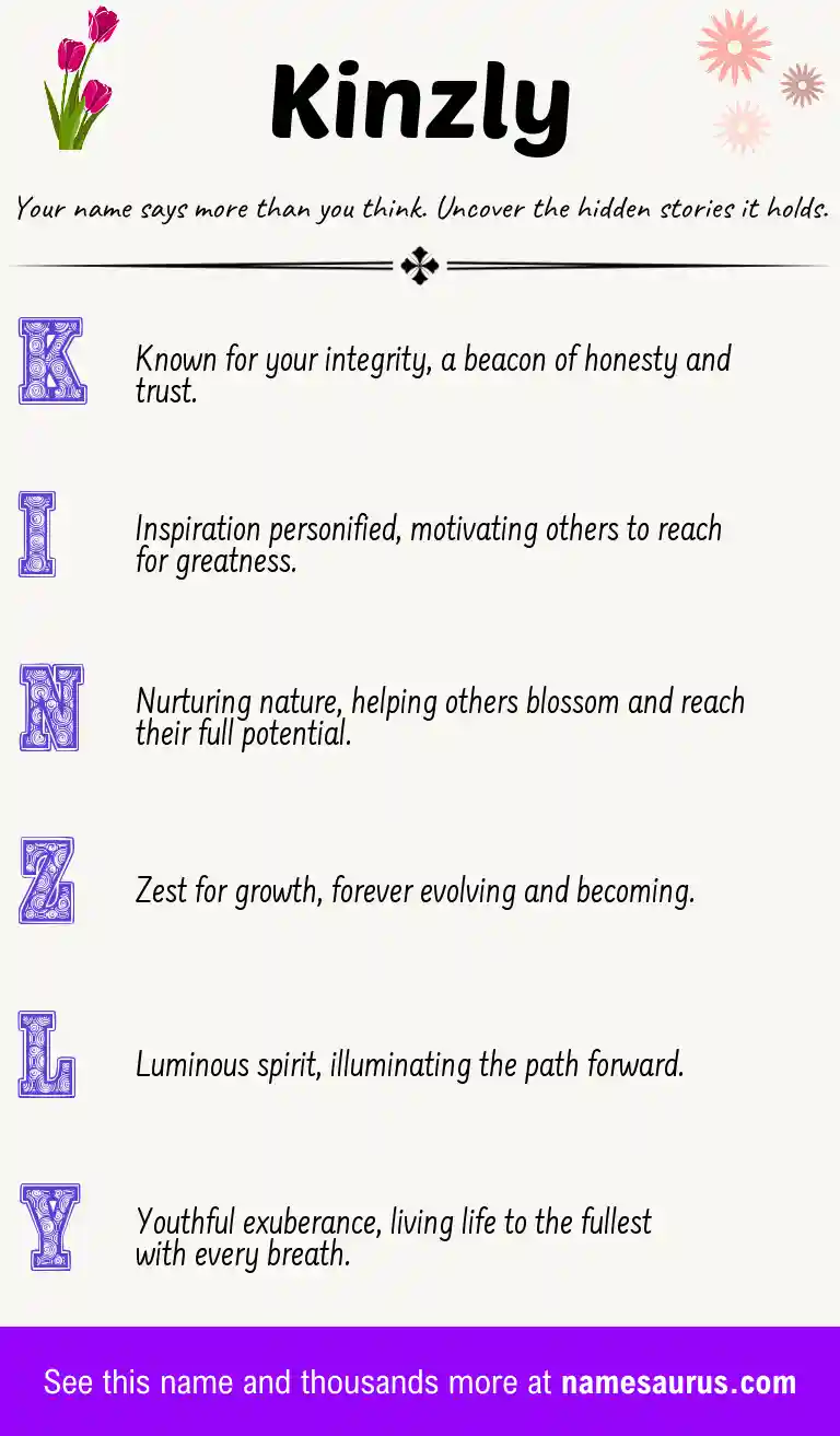 Acrostic poem about Kinzly.