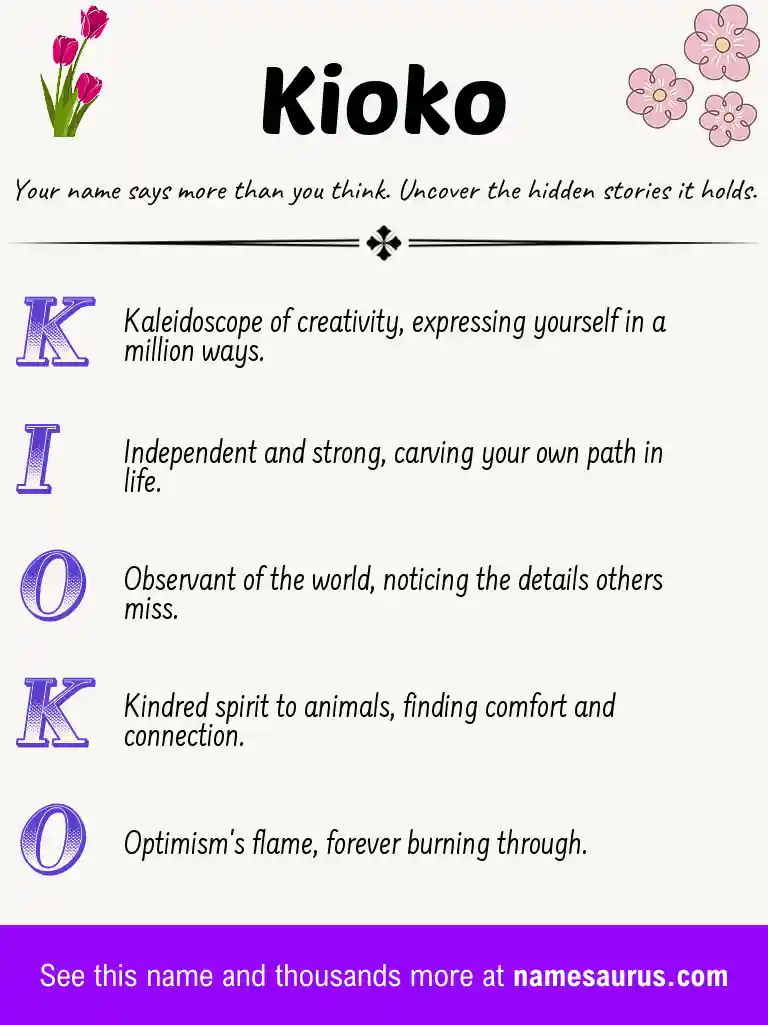Acrostic poem about Kioko.