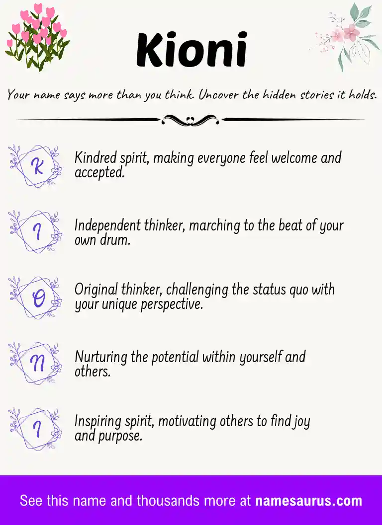 Acrostic poem about Kioni.