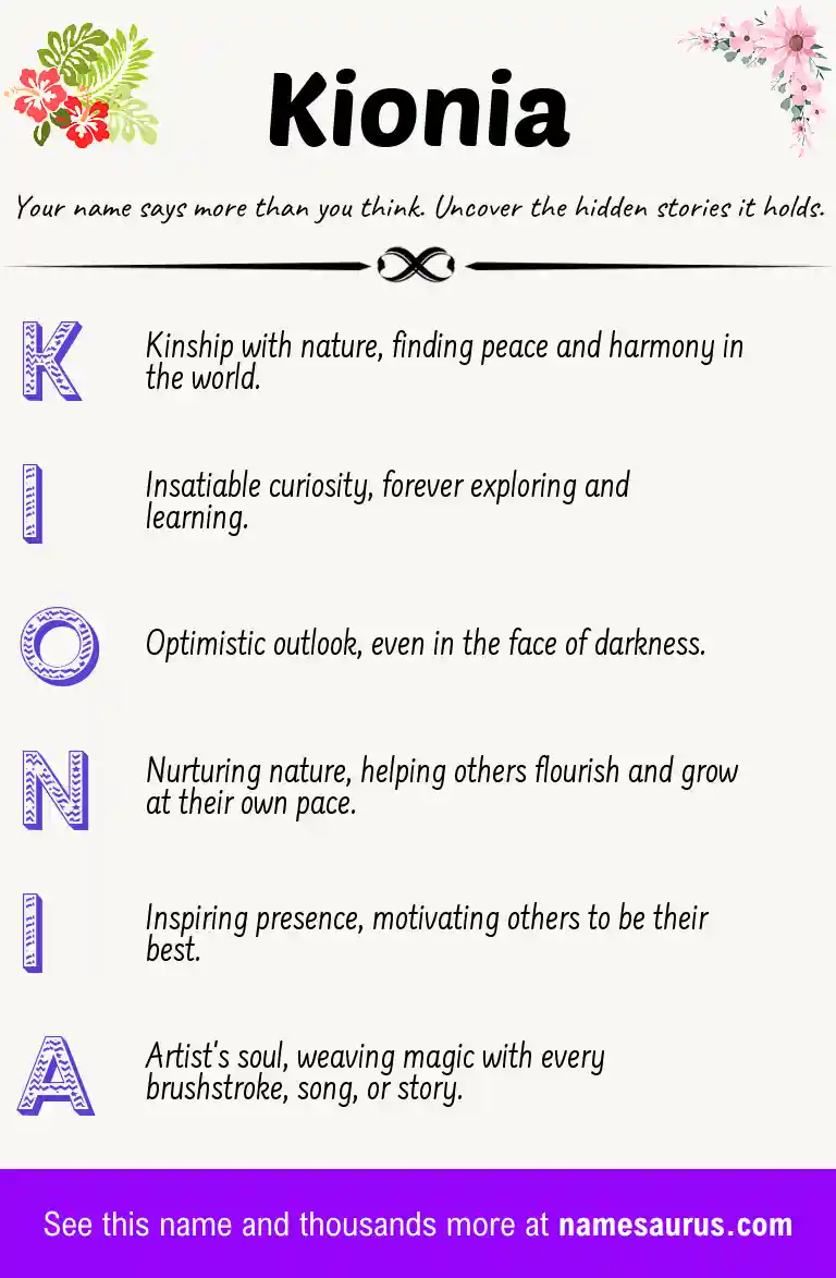 Acrostic poem about Kionia.