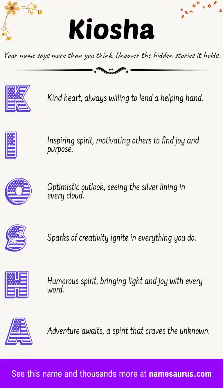 Acrostic poem about Kiosha.