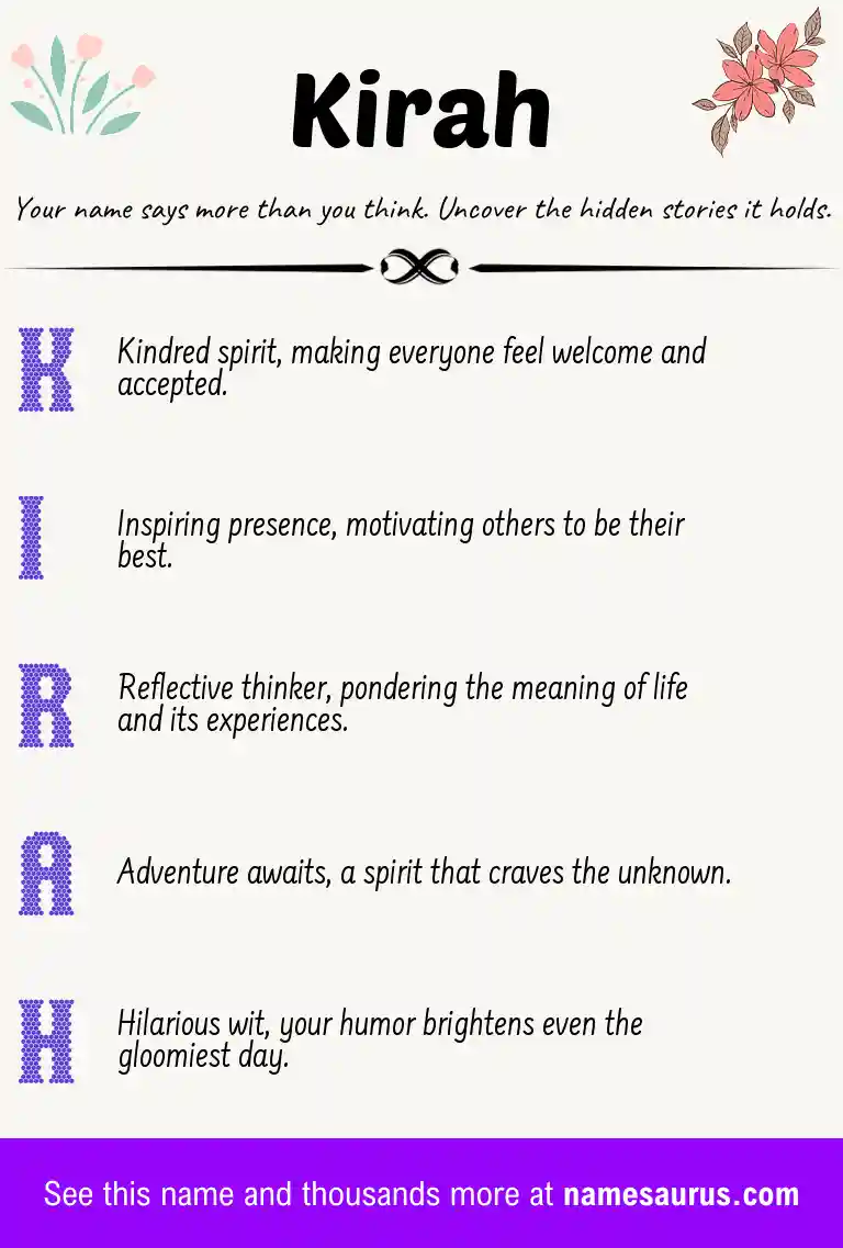 Acrostic poem about Kirah.