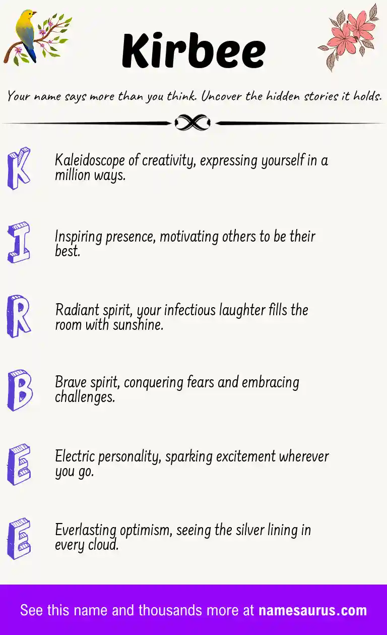 Acrostic poem about Kirbee.