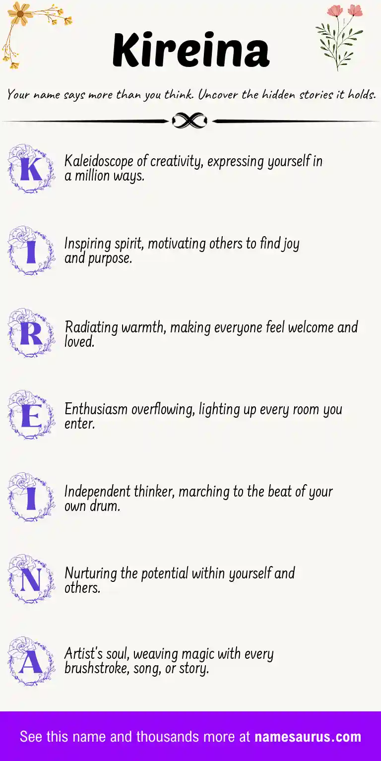 Acrostic poem about Kireina.