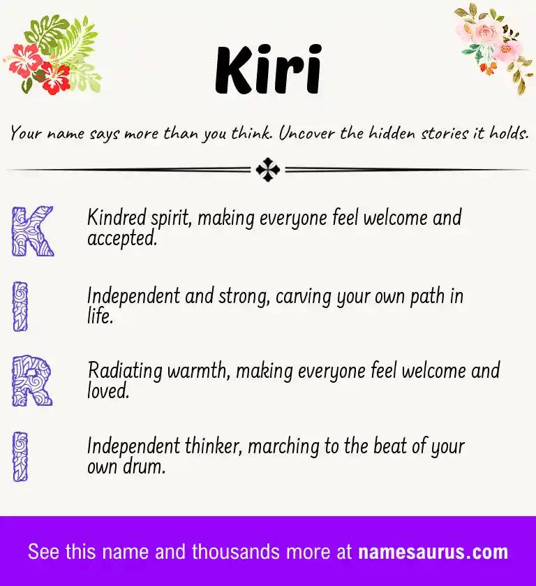 Acrostic poem about Kiri.