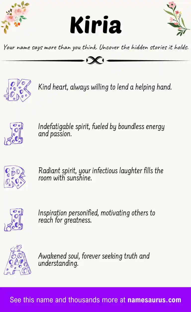 Acrostic poem about Kiria.