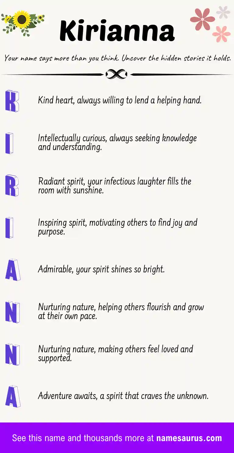 Acrostic poem about Kirianna.