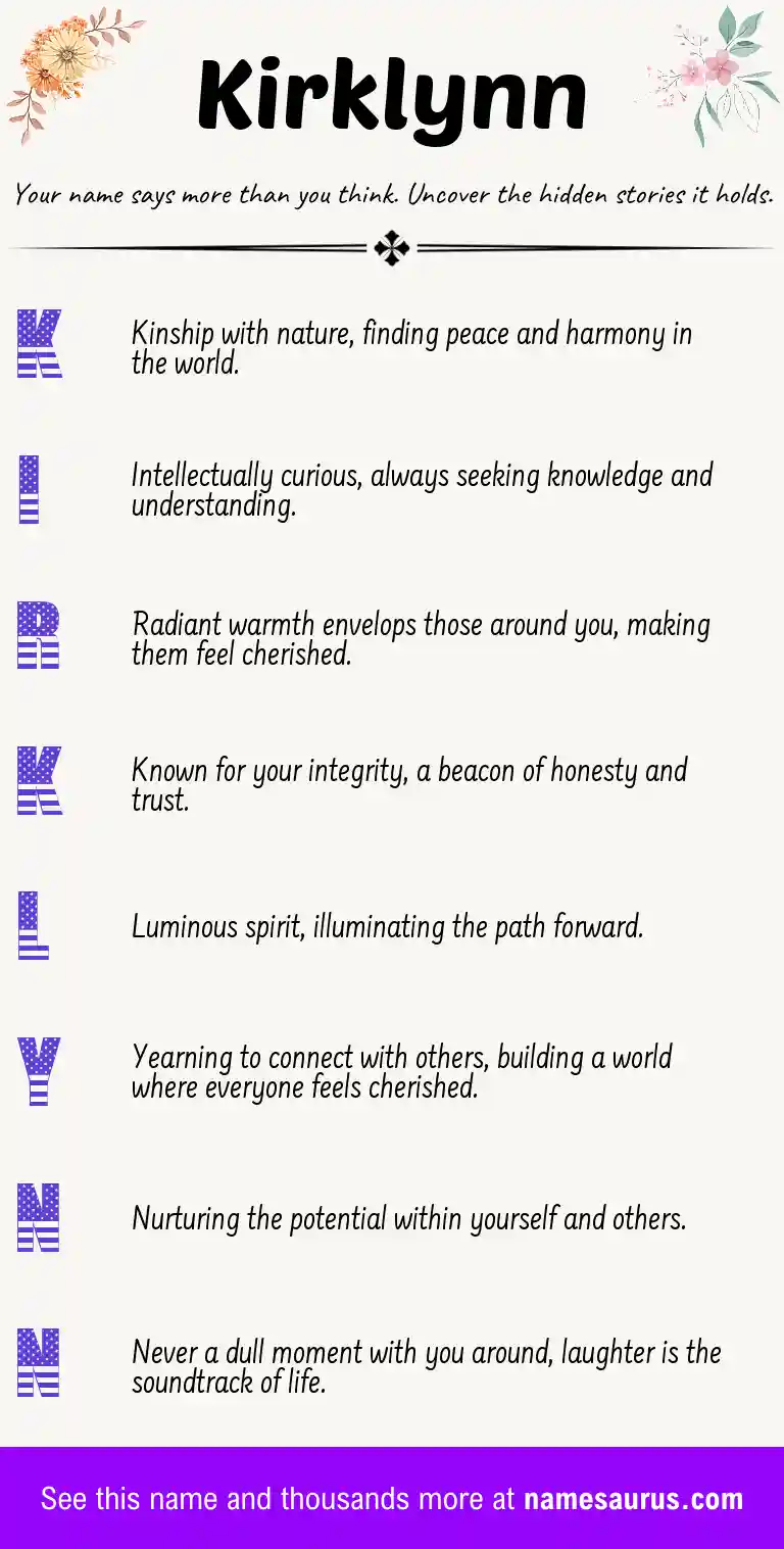 Acrostic poem about Kirklynn.