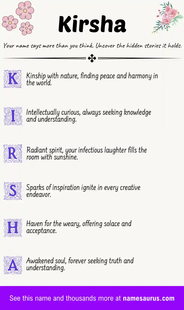 Acrostic poem about Kirsha.