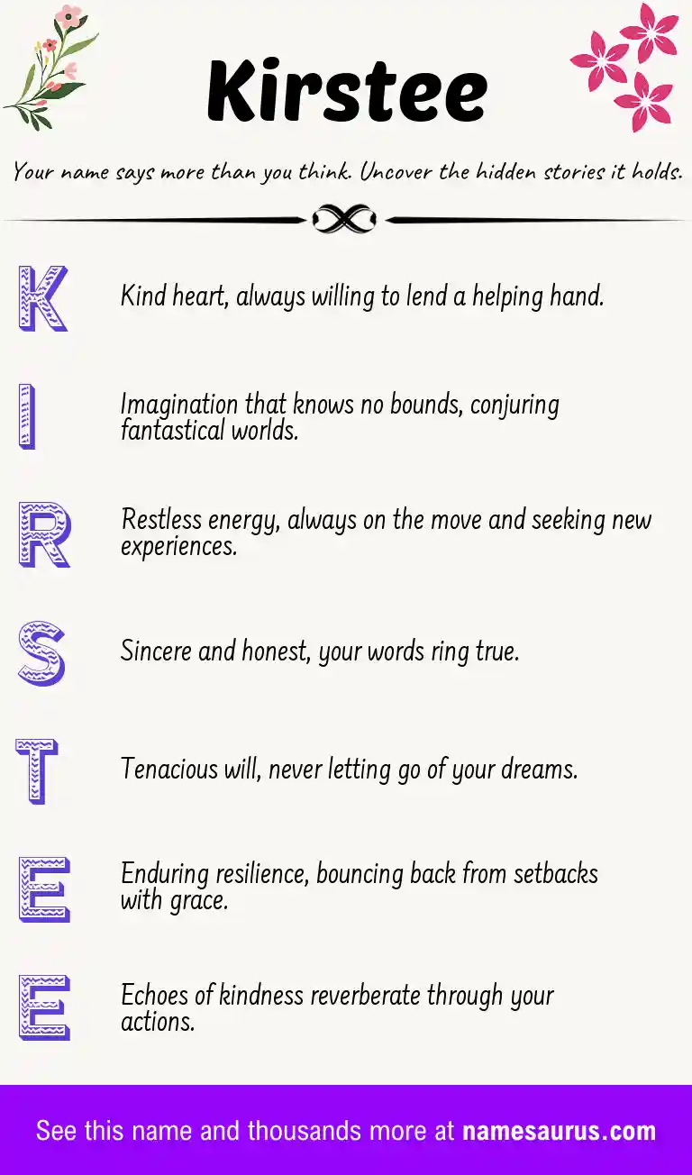 Acrostic poem about Kirstee.