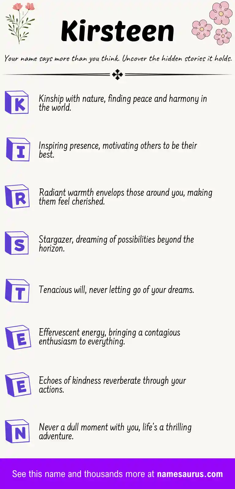 Acrostic poem about Kirsteen.