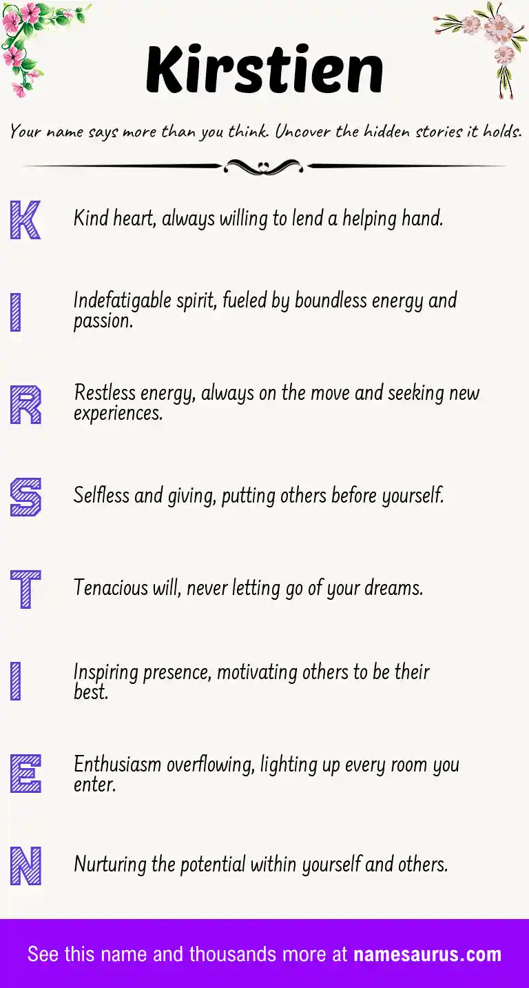 Acrostic poem about Kirstien.