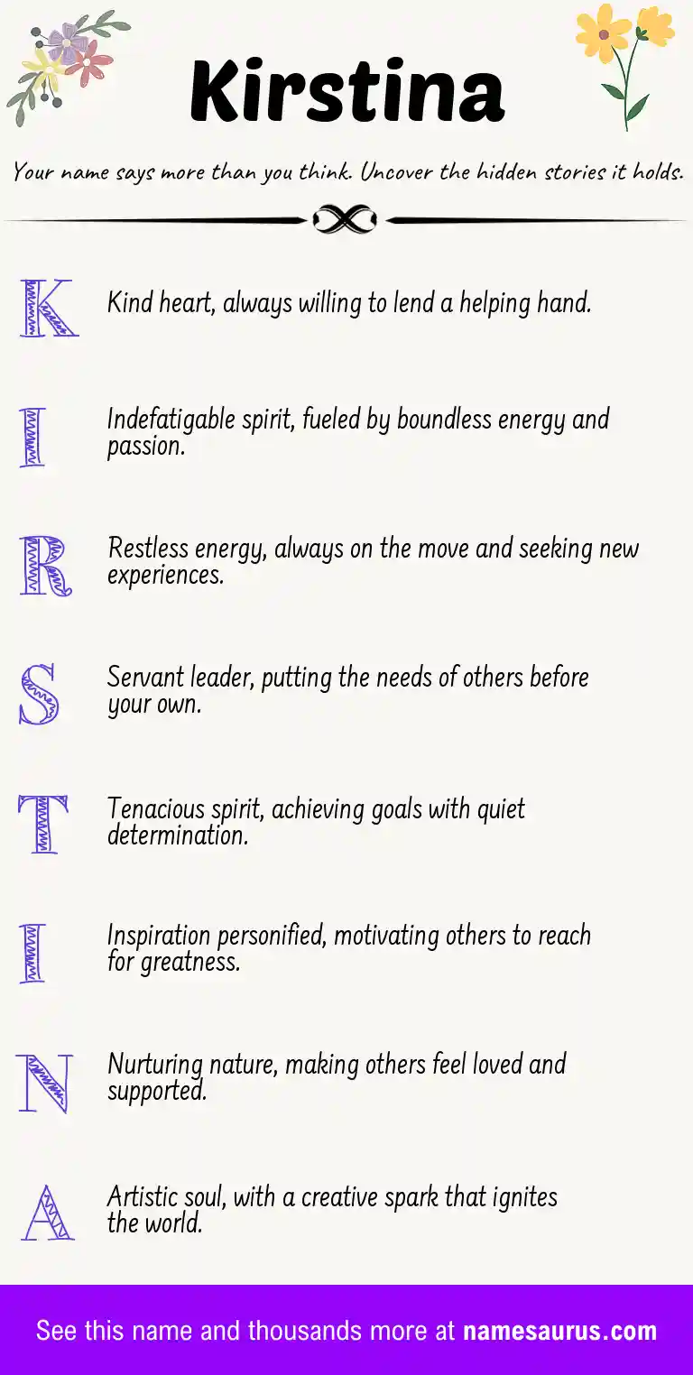 Acrostic poem about Kirstina.