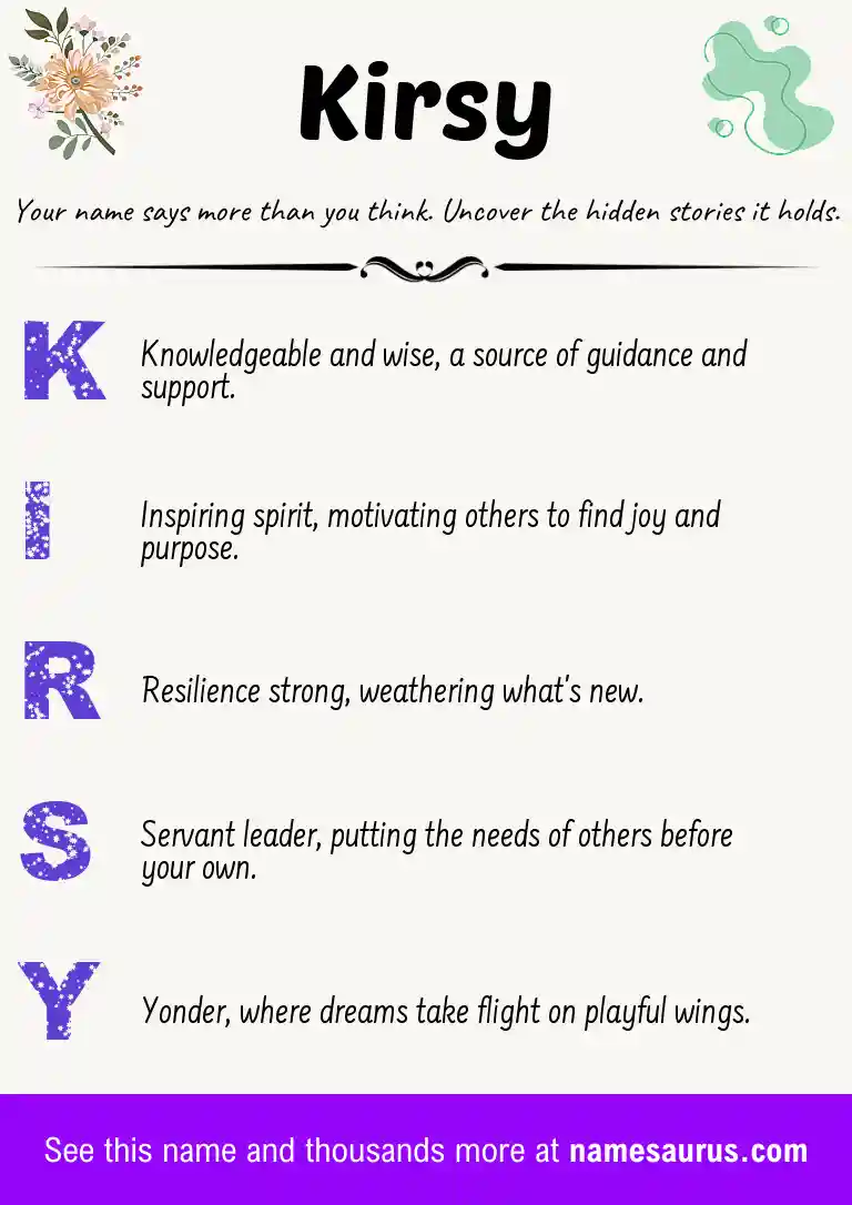 Acrostic poem about Kirsy.