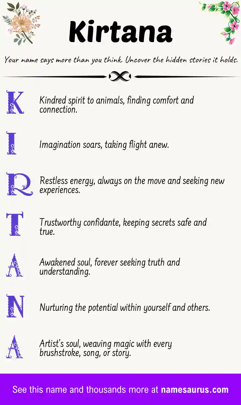 Acrostic poem about Kirtana.