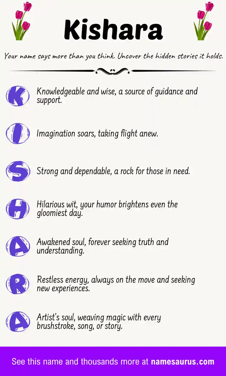 Acrostic poem about Kishara.