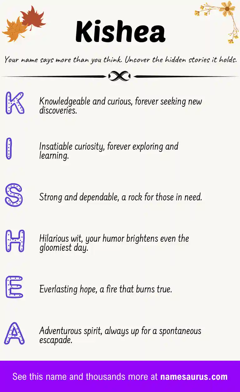 Acrostic poem about Kishea.