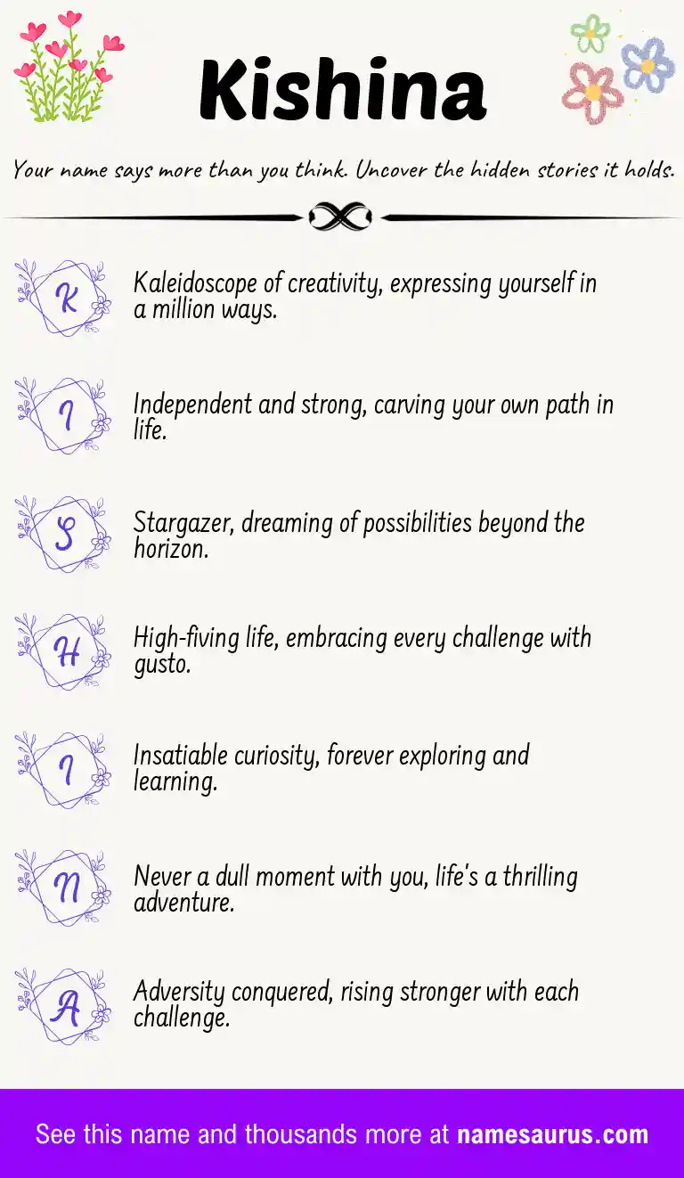Acrostic poem about Kishina.