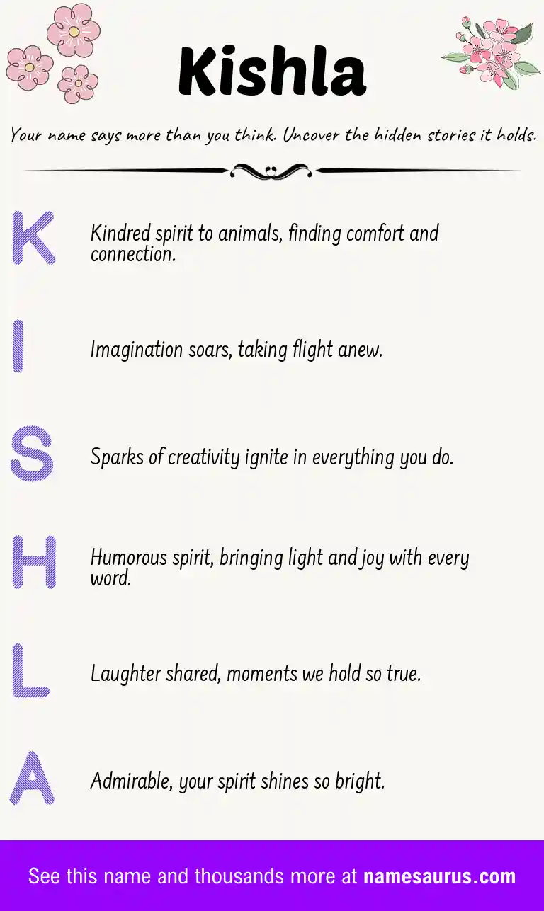Acrostic poem about Kishla.