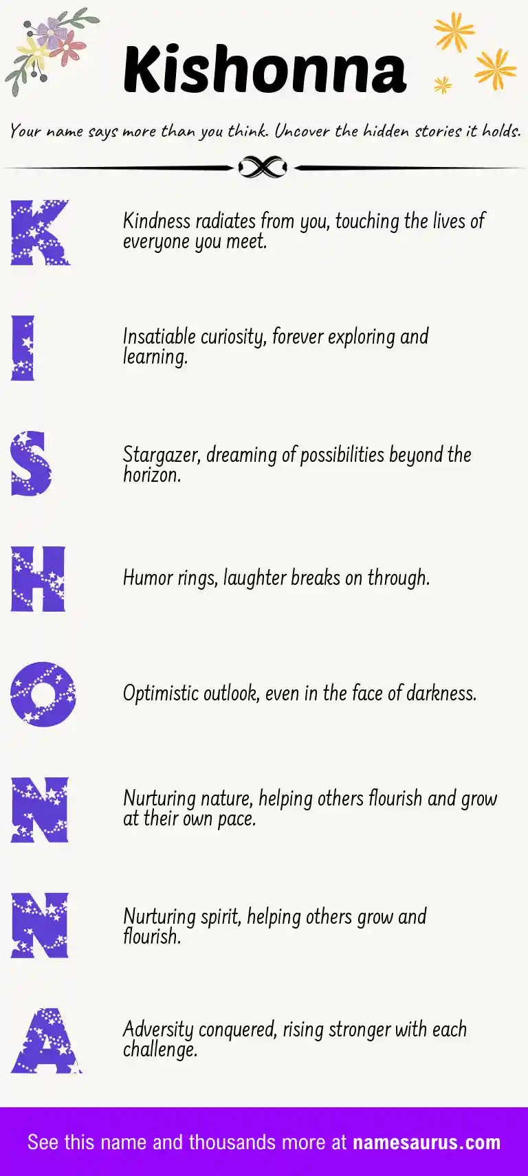 Acrostic poem about Kishonna.