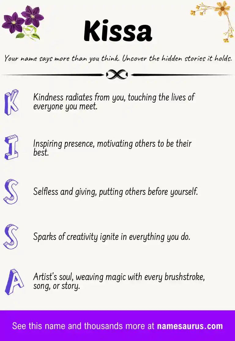 Acrostic poem about Kissa.