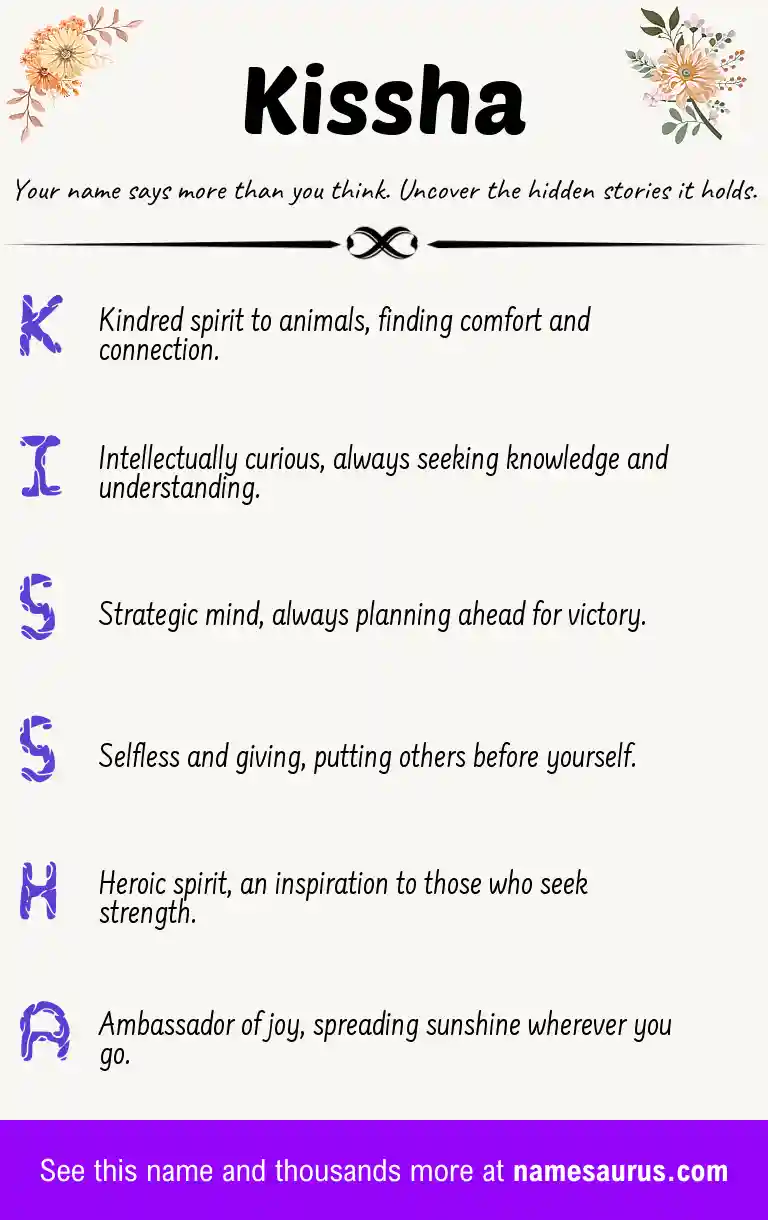 Acrostic poem about Kissha.