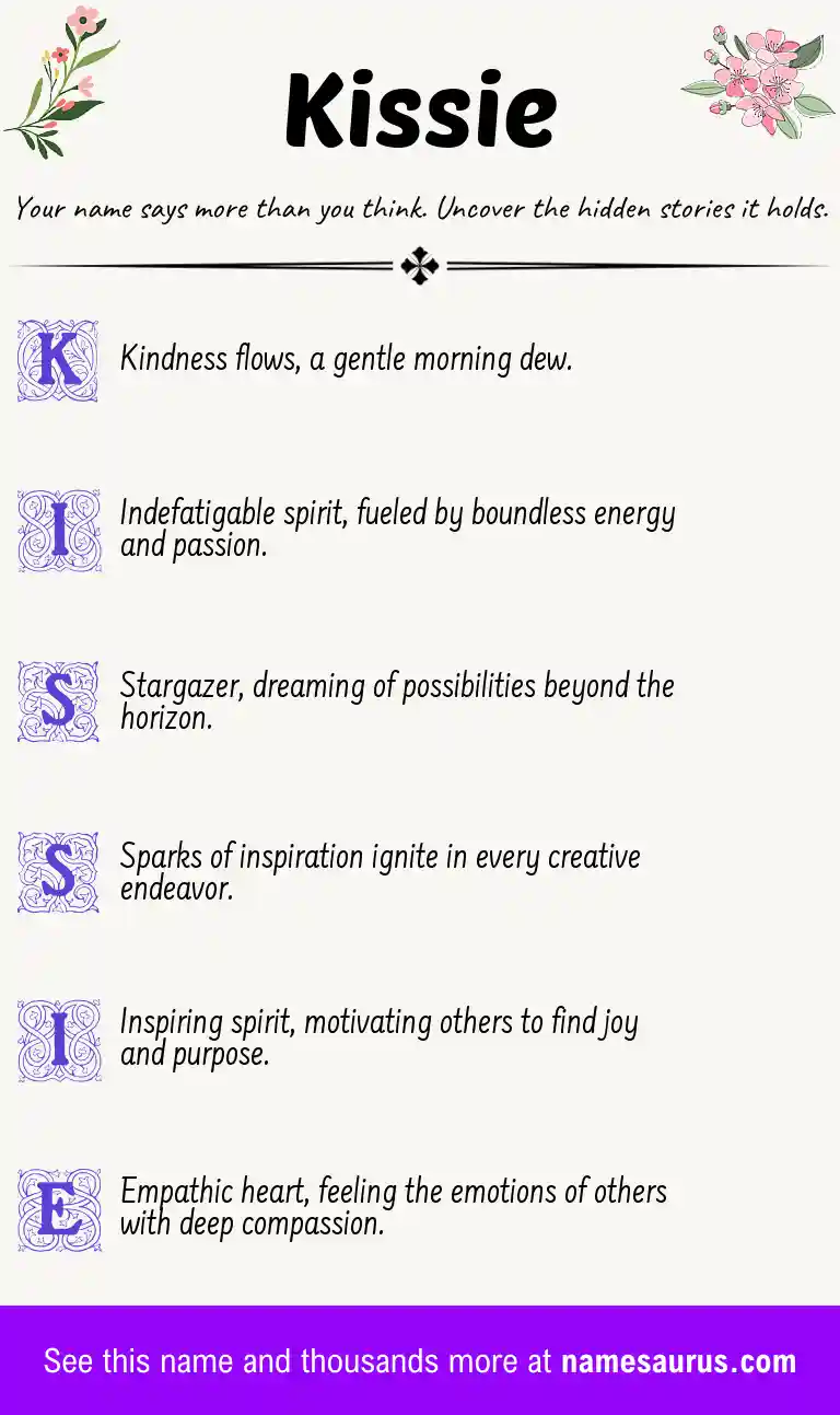 Acrostic poem about Kissie.