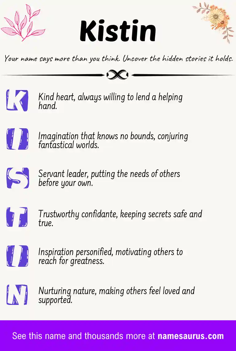 Acrostic poem about Kistin.