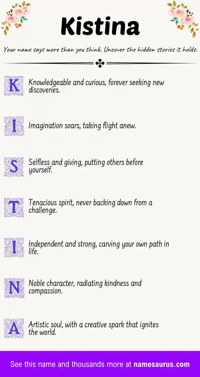 Acrostic poem about Kistina.