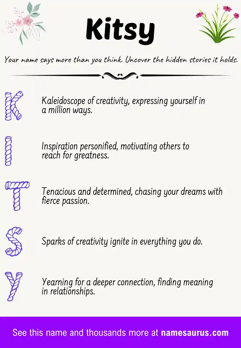 Acrostic poem about Kitsy.