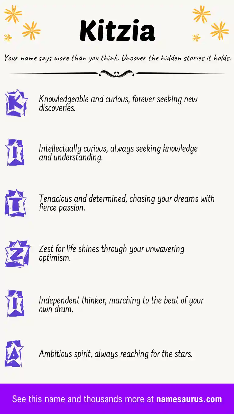 Acrostic poem about Kitzia.