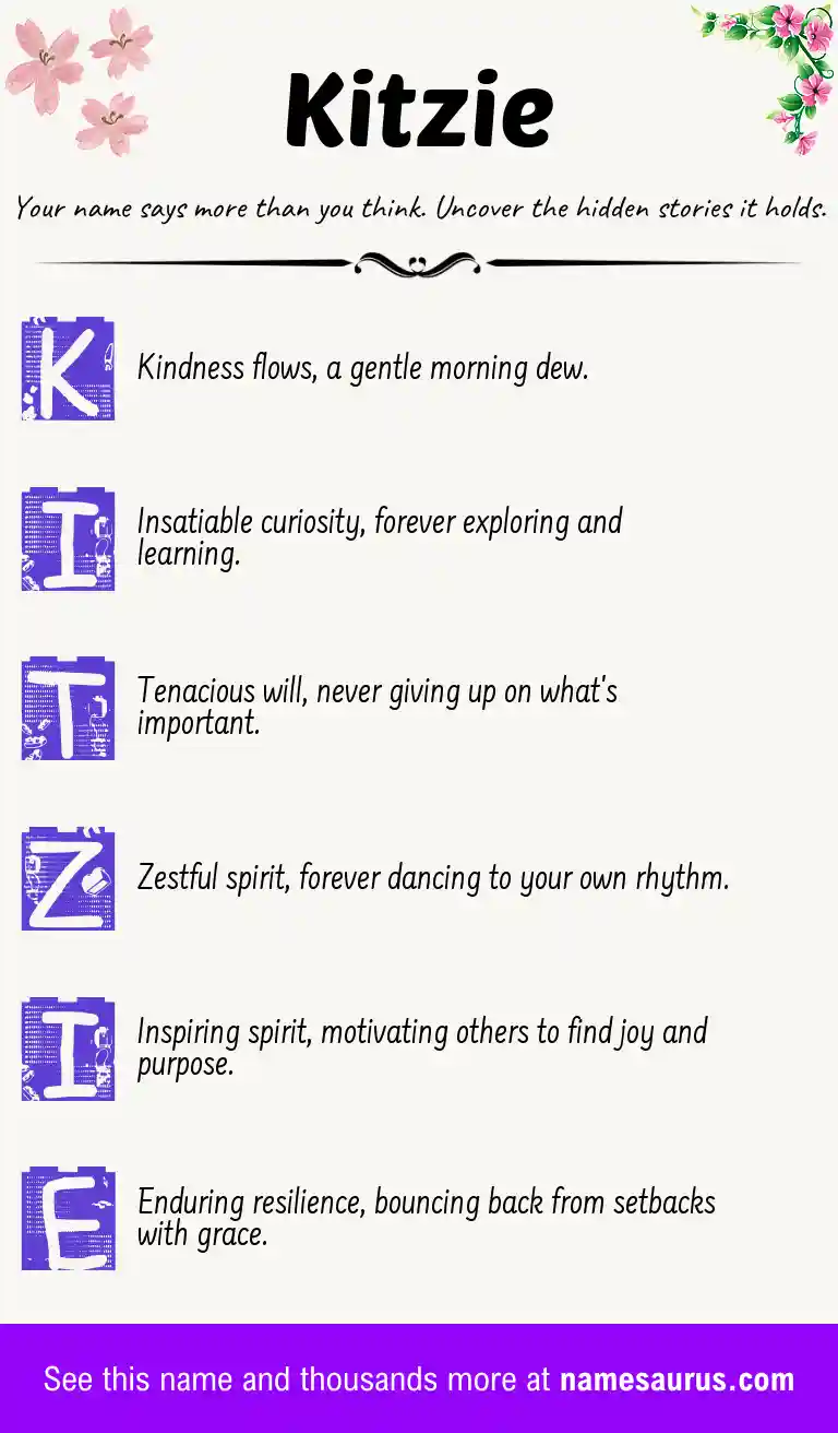 Acrostic poem about Kitzie.