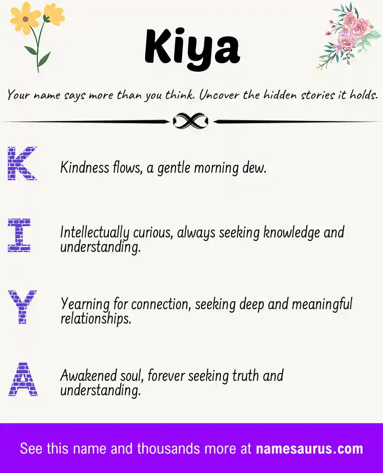 Acrostic poem about Kiya.